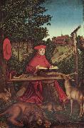 Portrat des Kardinal Albrecht von Brandenburg als Hl Hieronymus im Grunen